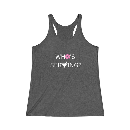 Women's Racerback Extra Light Weight Tank Who's Serving